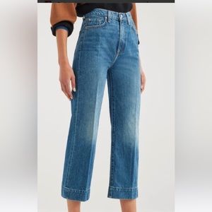 7 For All Mankind Baby Jo Wide Leg Crop Jean Size 32 FITS like 31.